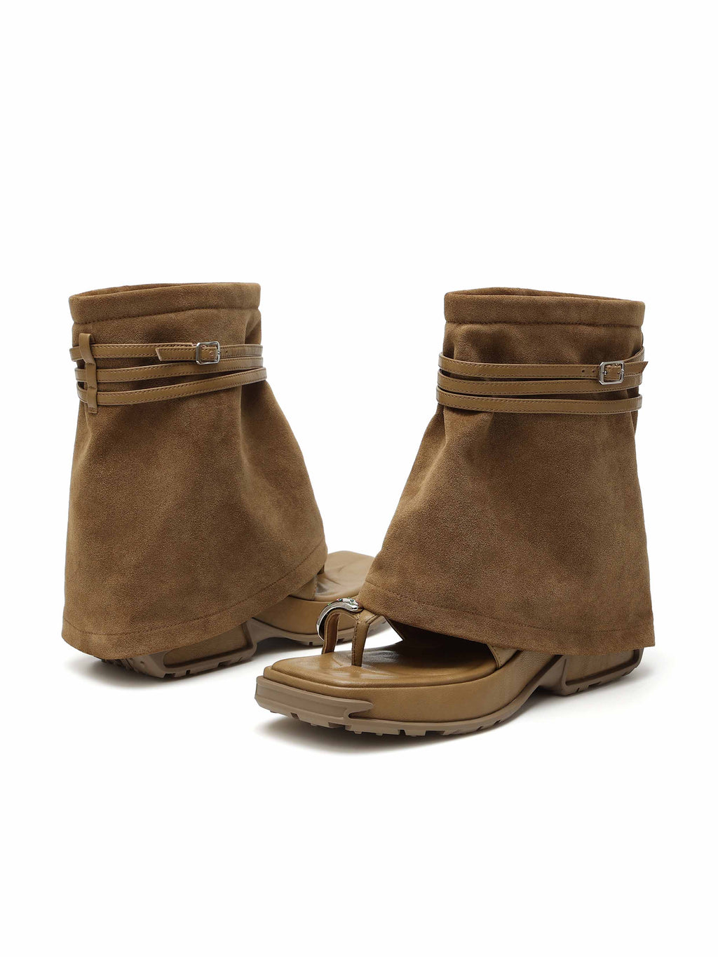 OENONE Zehenring-Stiefeletten Khaki-Braun