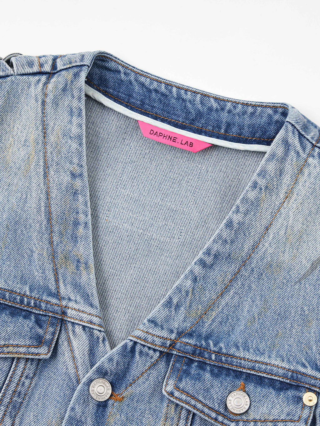 Distressed Lace-Up Denim Vest