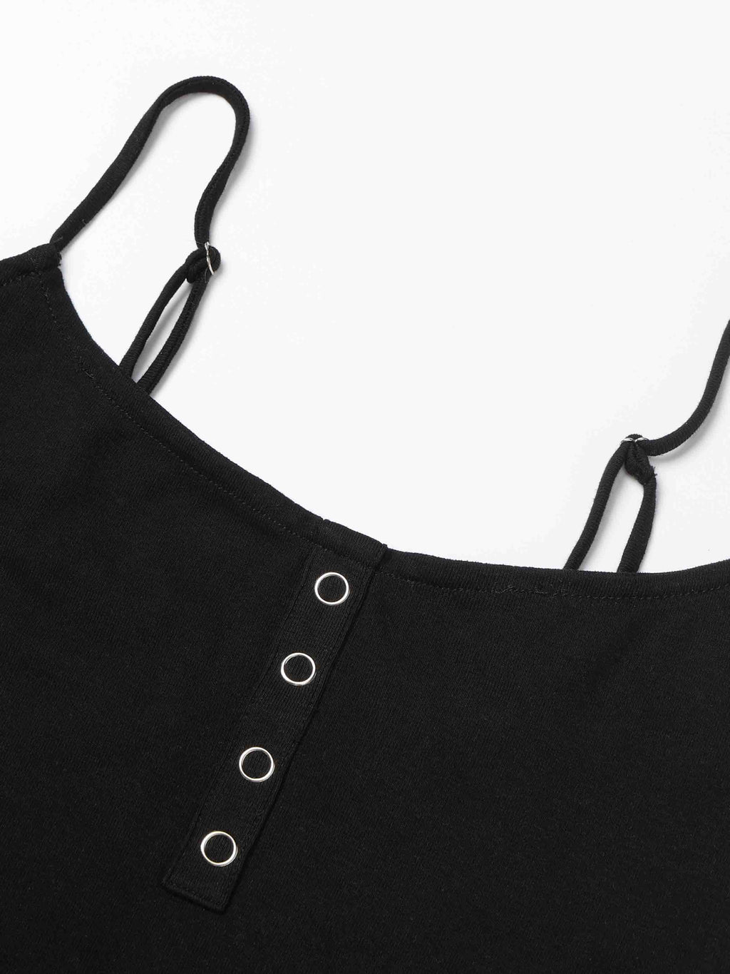 Sheer-Panel Cami Bodysuit Black
