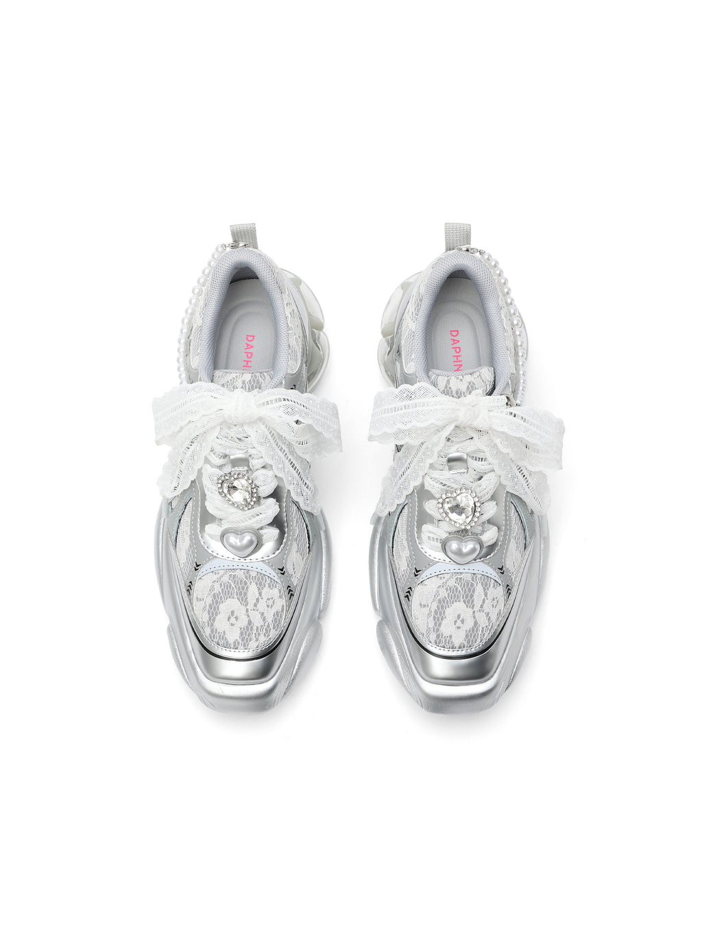 AELLA Pearl Tech Lace Runner Sneakers Silver