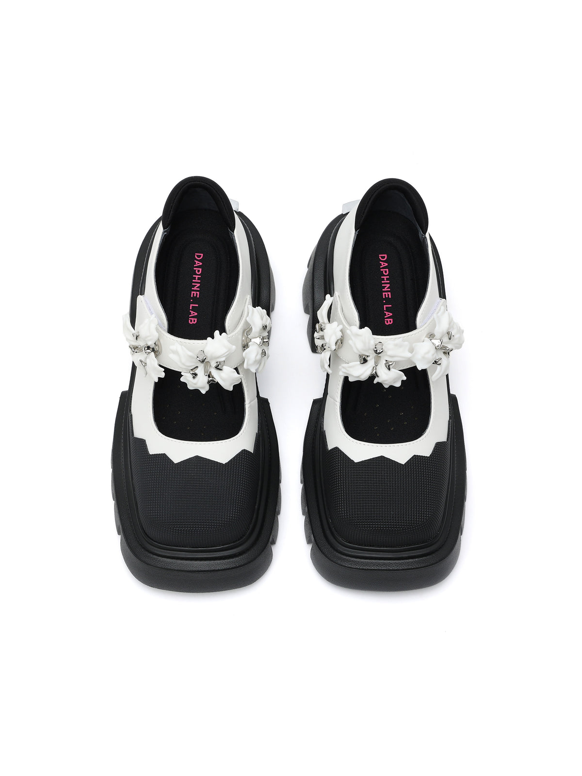 PASITHEA Blumengarnitur Chunky Mary Janes Weiß
