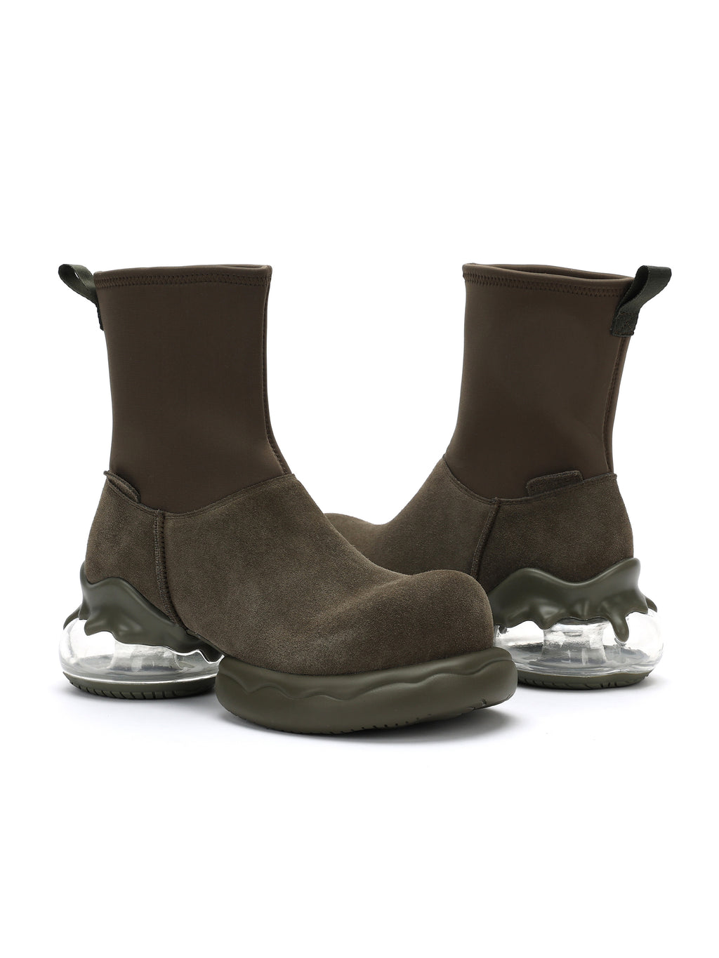 LYSSA Platform Ankle Boots Olive Green