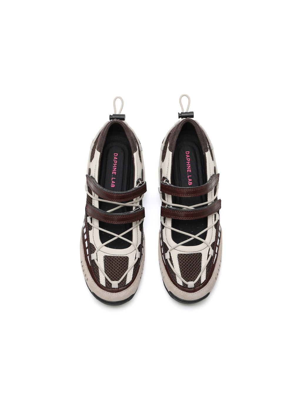 PHEME Tech Ballet Mary Janes Walnussbraun