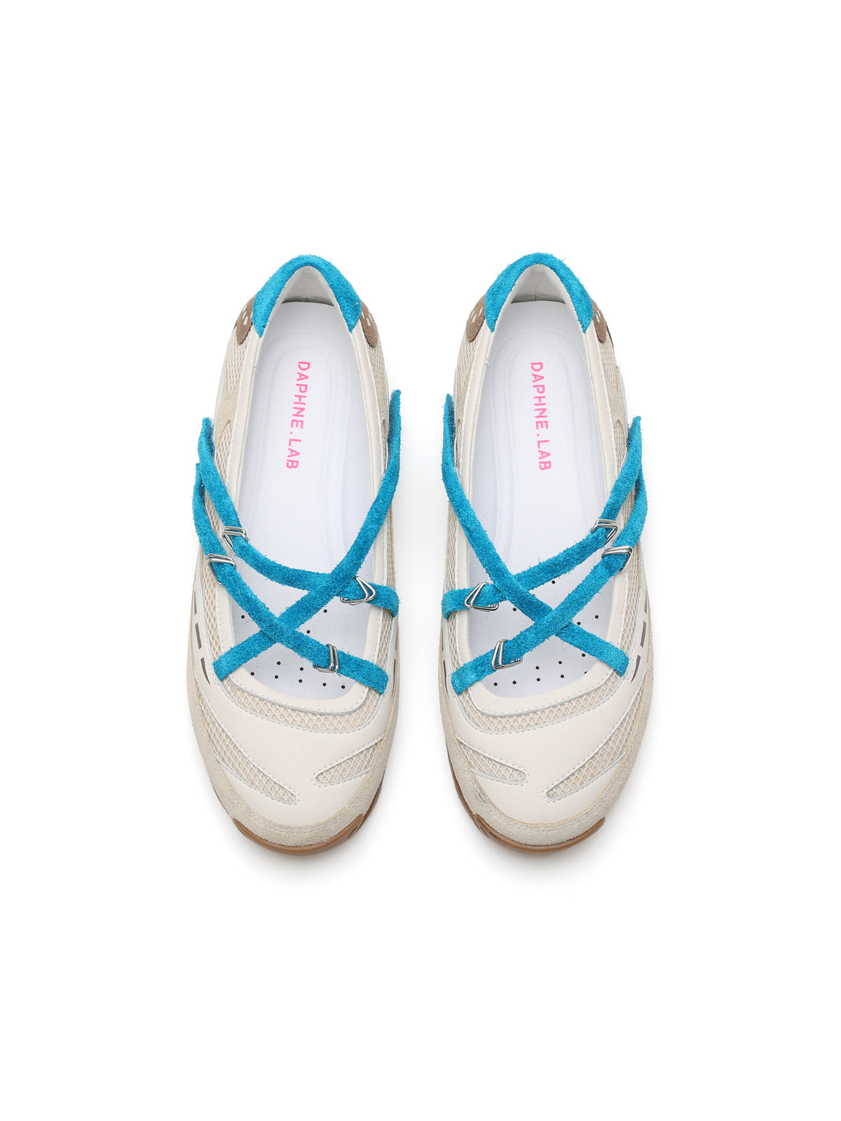PHEME Cross-Strap Ballet Mary Janes Oat Beige