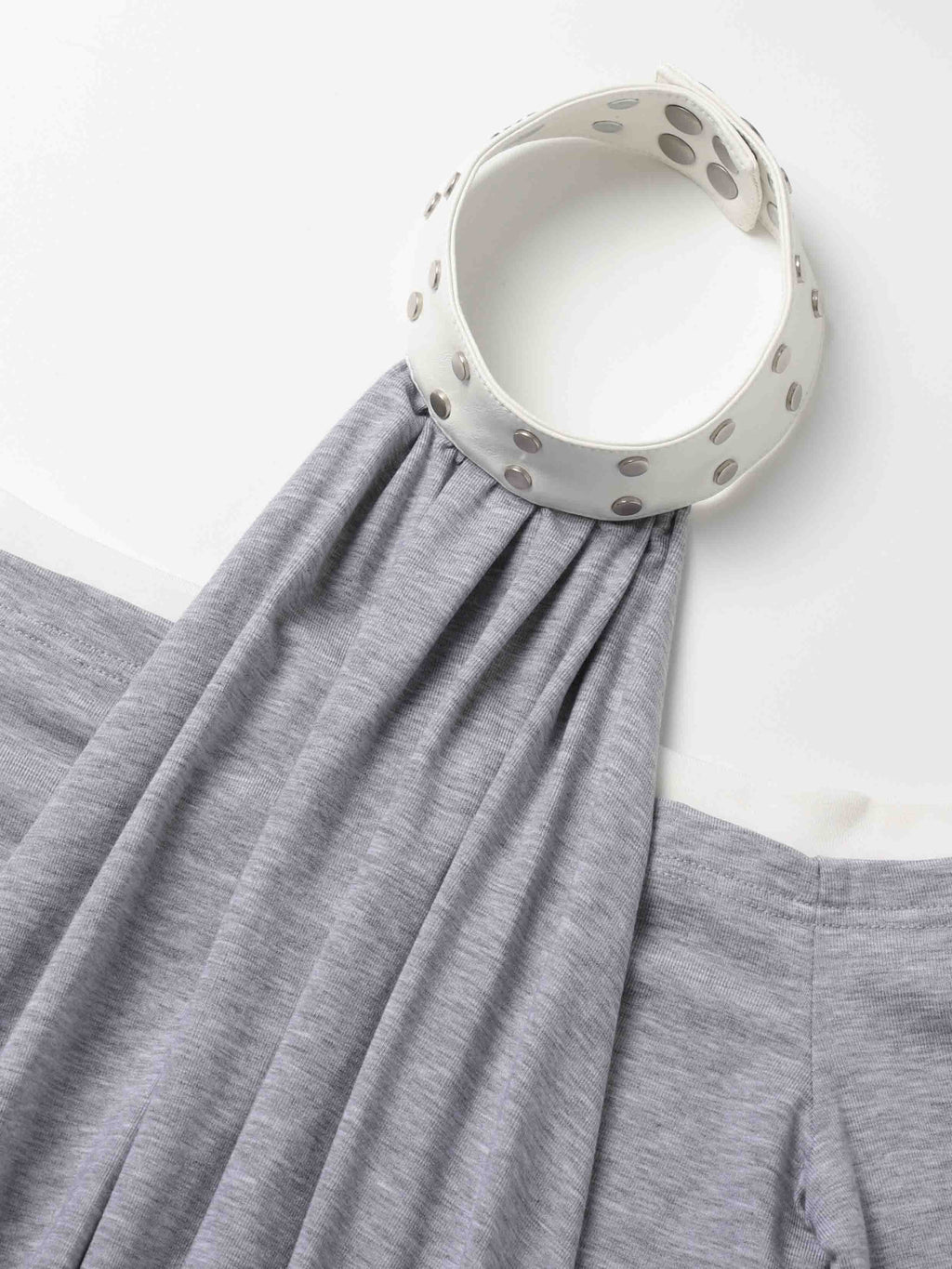 Studded Halter Two-Piece Top Gray