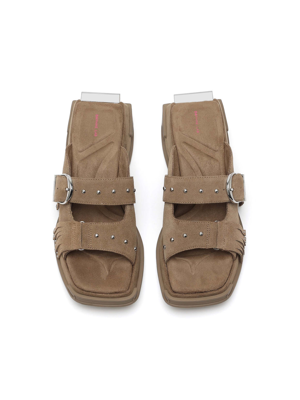 OREA Fringe Plateau-Sandalen Khakibraun