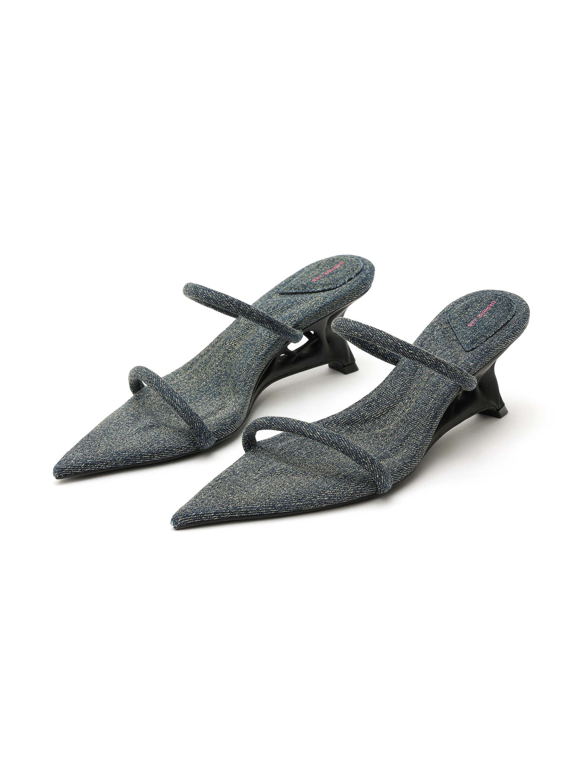 HEMERA 3D-Printed Heel Strappy Sandals Blue Denim
