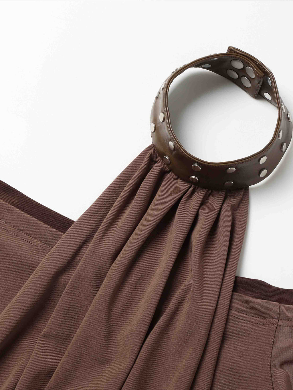 Studded Halter Two-Piece Top Brown