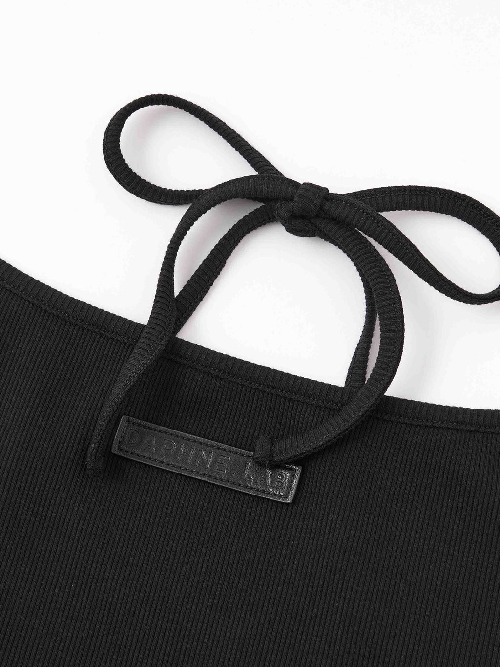 Layered Halter Knit Mini Dress Black