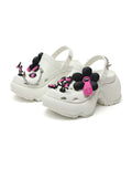 Daphne.Lab x BIGFAN | Tongue-Out Flower Platform Clogs White