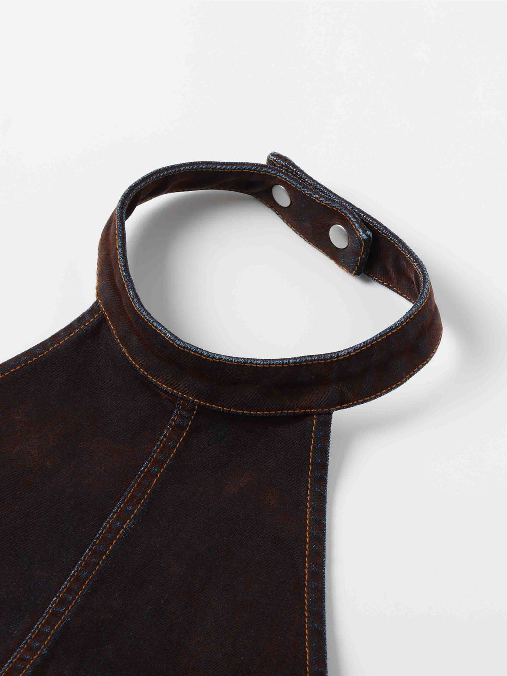 Washed Moto Halter Top Mahogany Brown