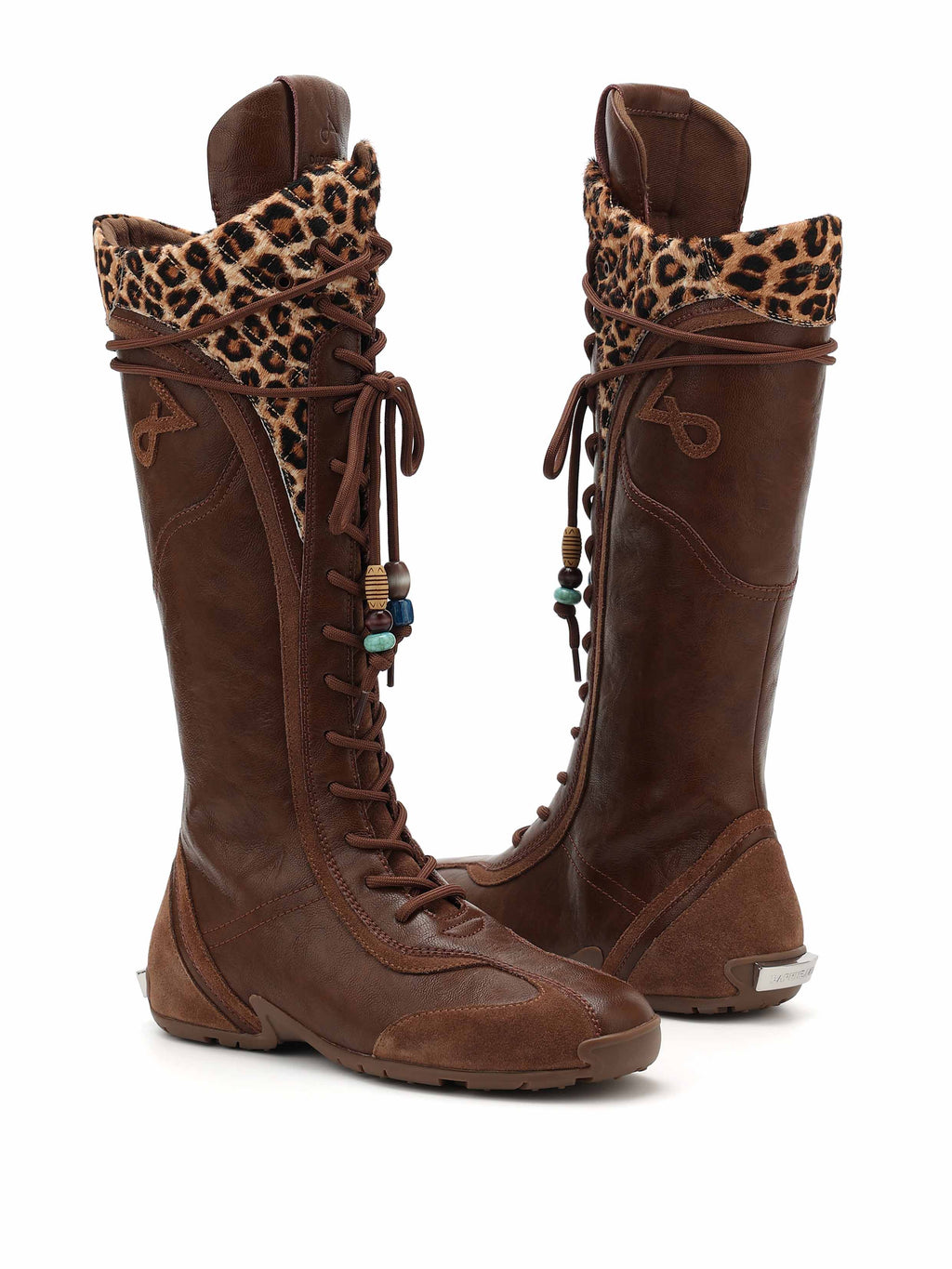 BIA Knee-High Boxing Boots Brown