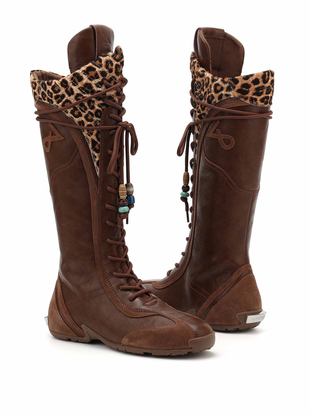 BIA Knee-High Boxing Boots Brown