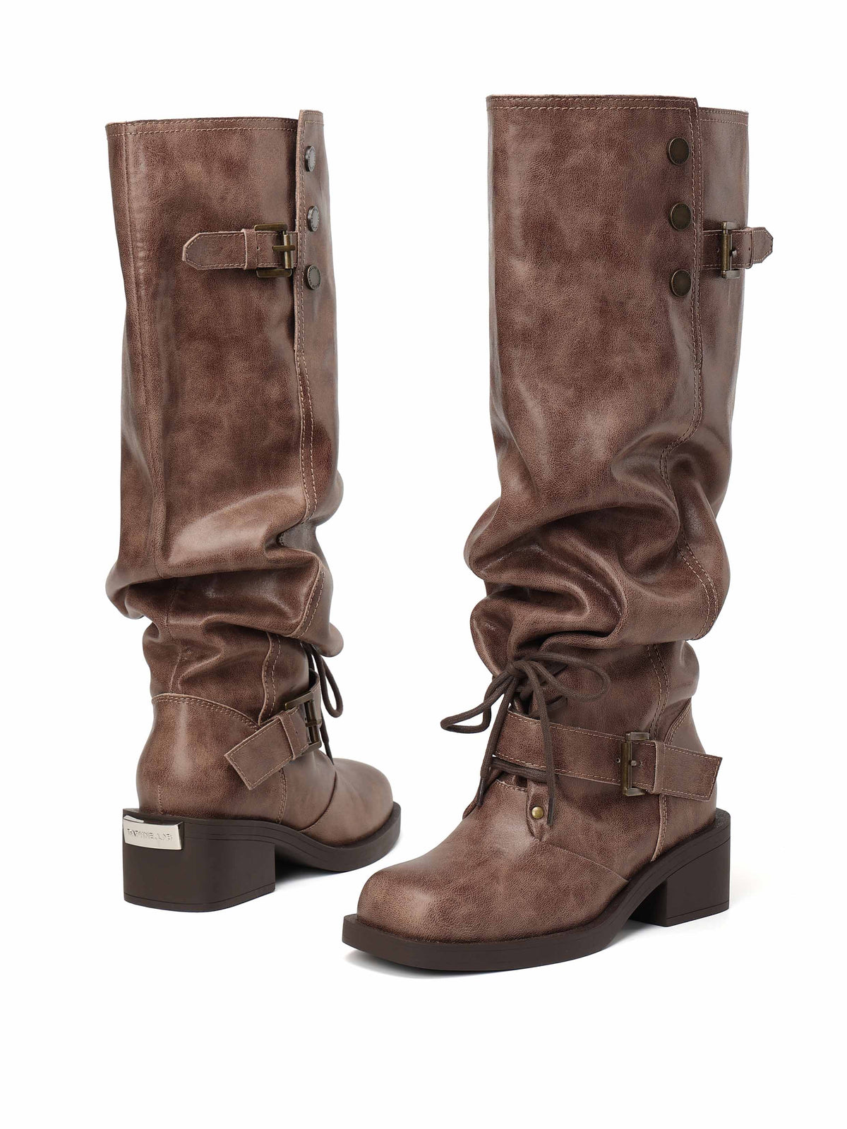 EIDOTHEA Convertible Knee-High Boots Cocoa Brown