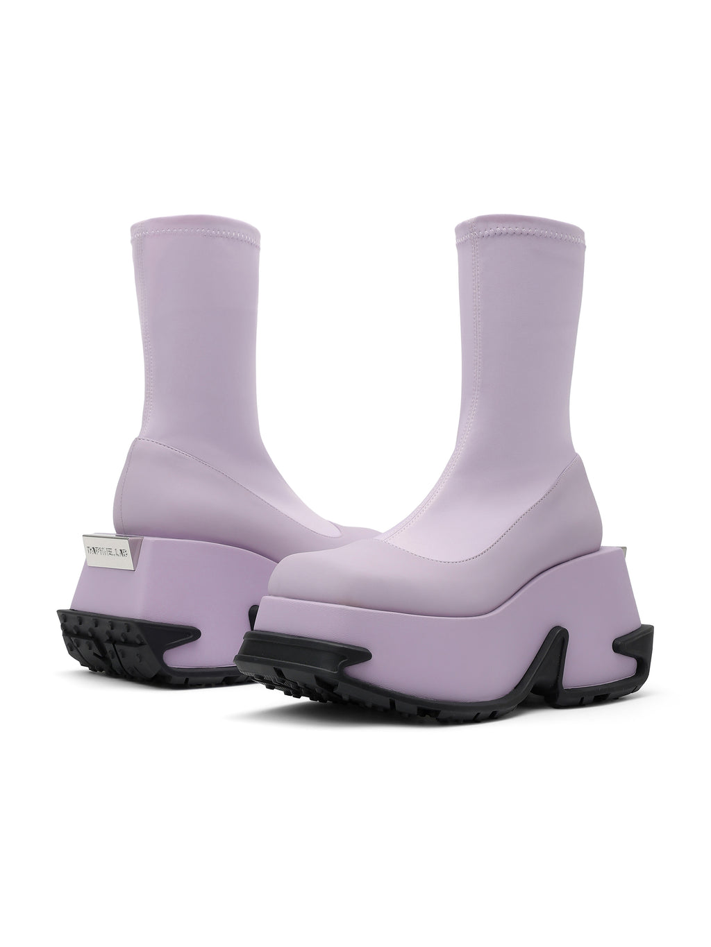 ELECTRA Platform Stretch Ankle Boots Lilac
