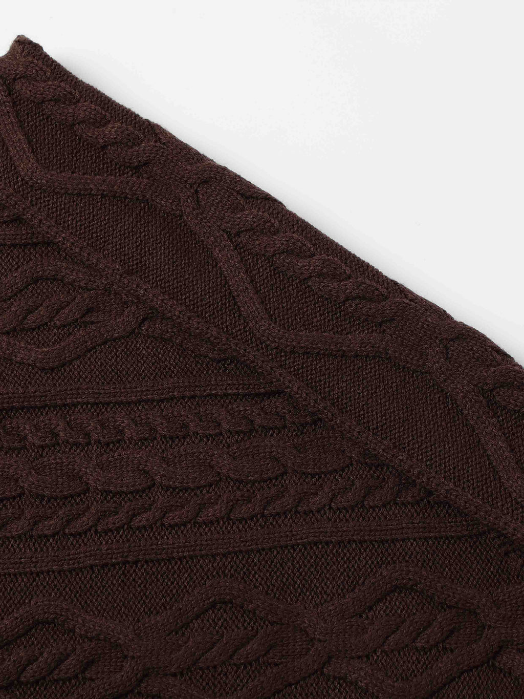 Asymmetric Cable-Knit Sweater Espresso Brown