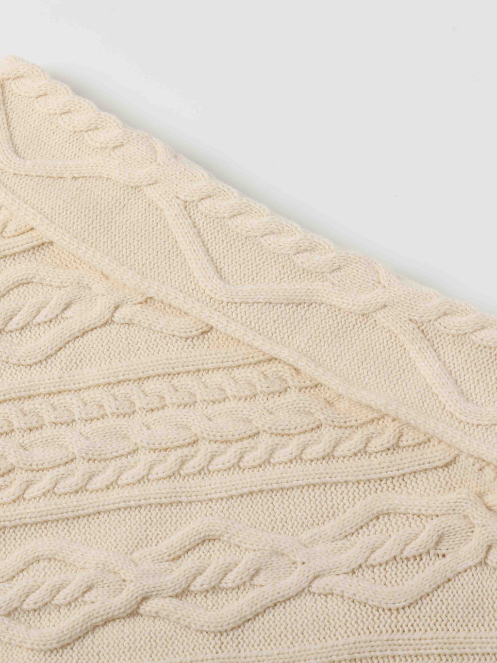 Asymmetric Cable-Knit Sweater Ivory White