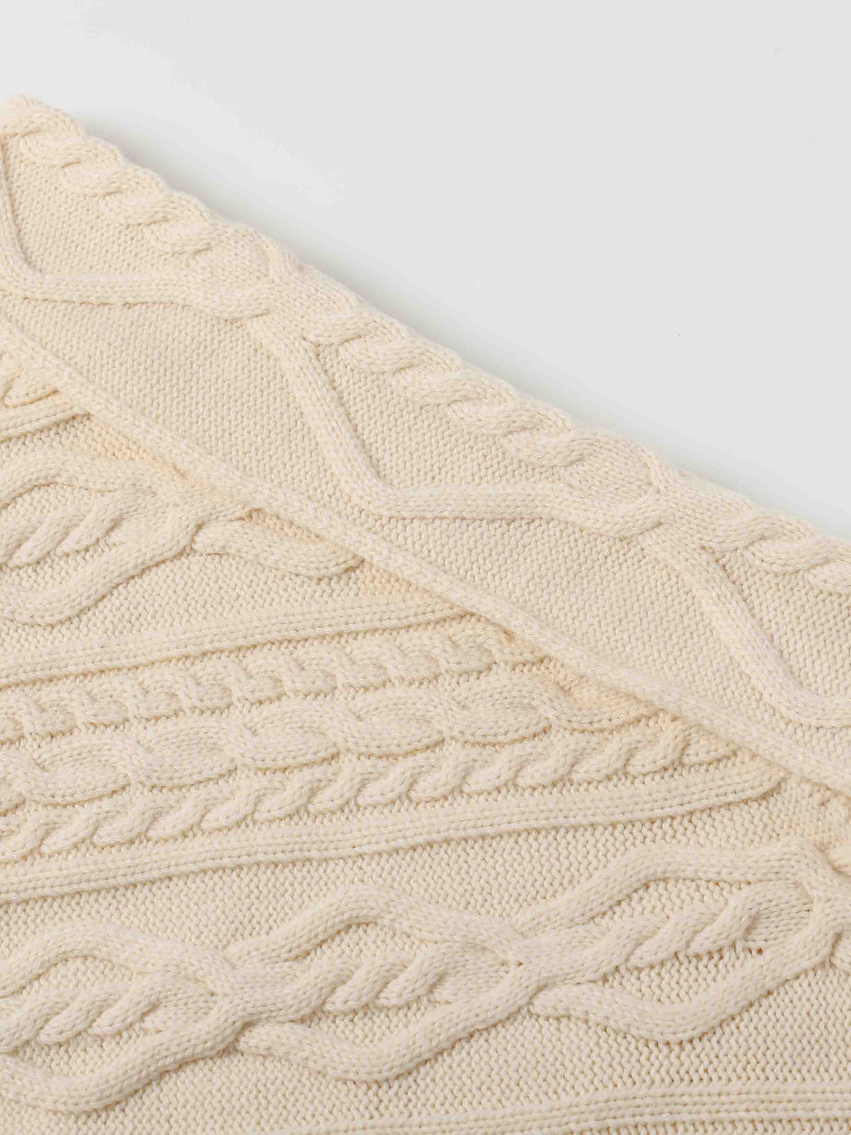 Asymmetric Cable-Knit Sweater Ivory White