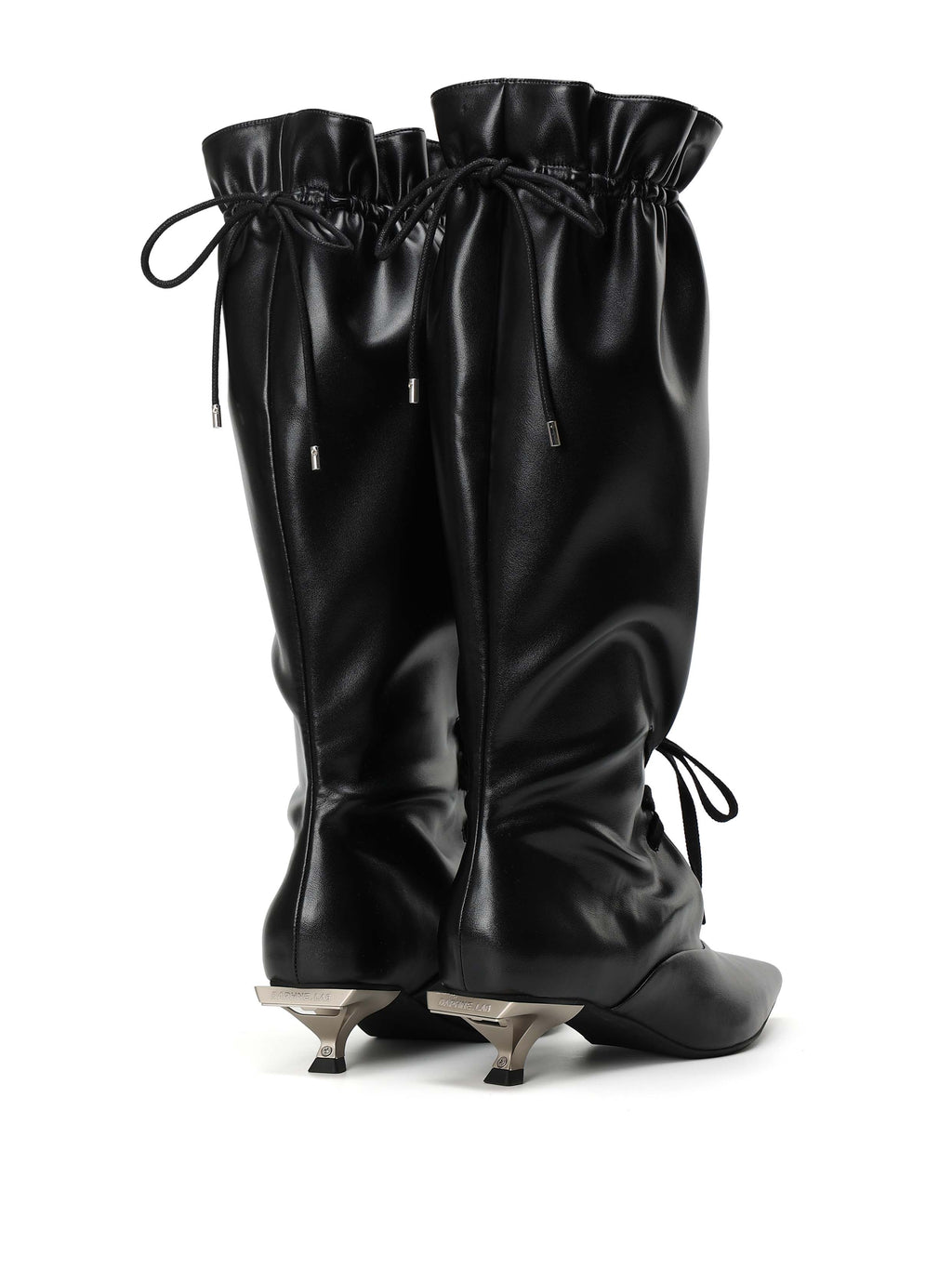 IANTHE Drawstring Knee-High Boots Black