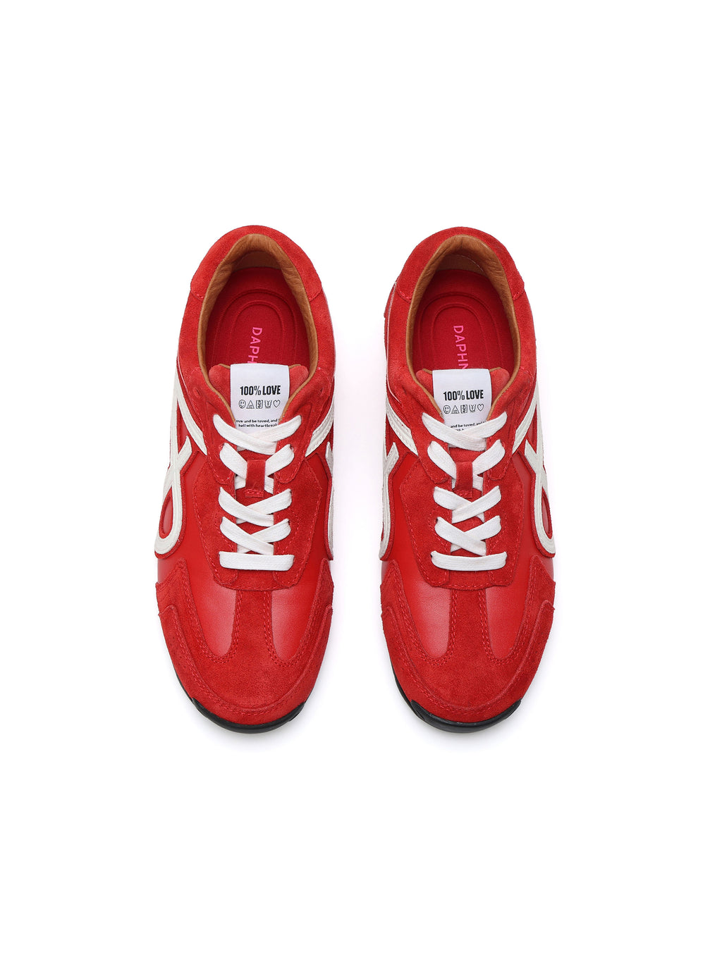 LETO Slim Trainers Scarlet Red