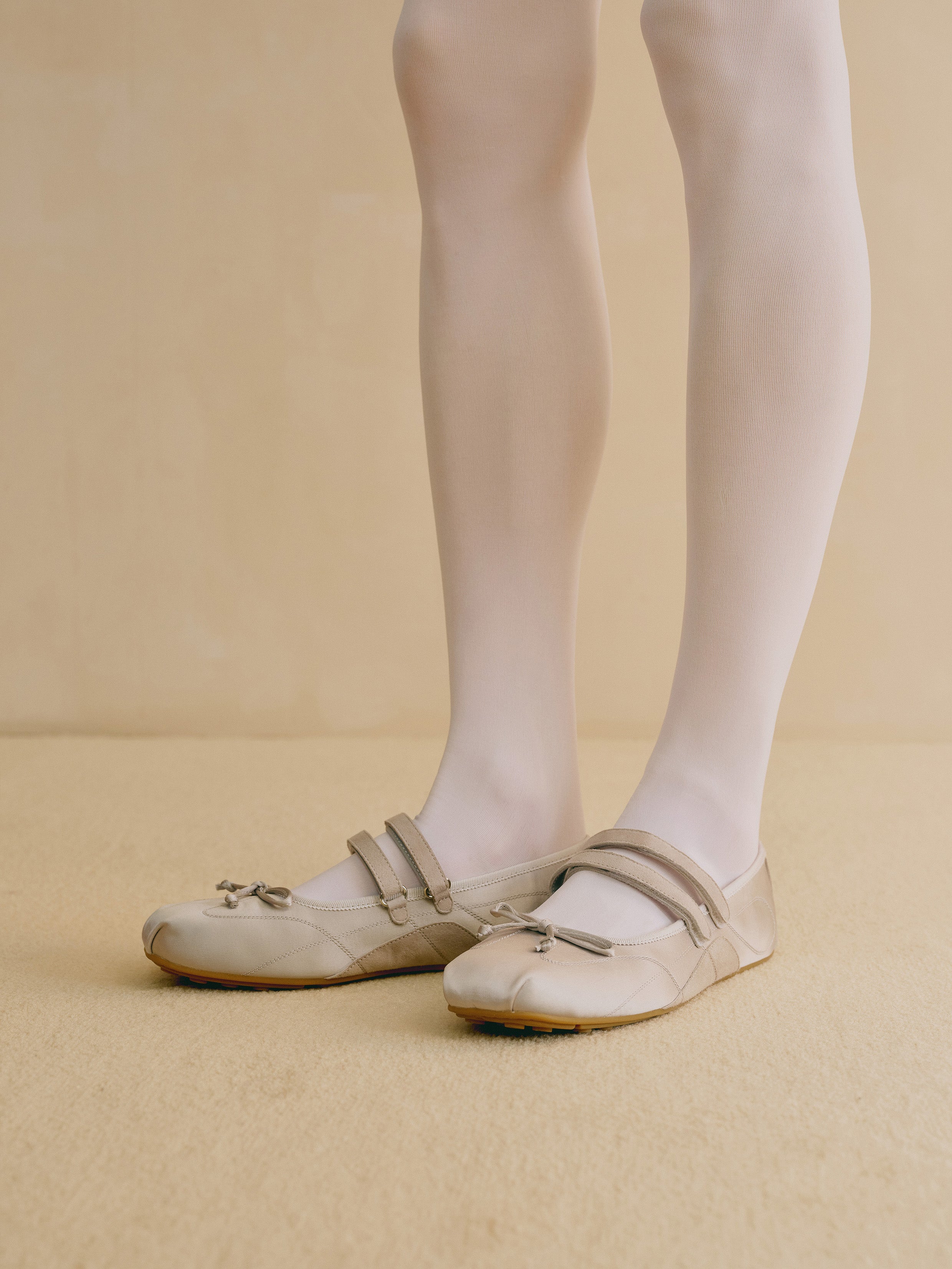 SEIRA Ballet Mary Jane Flats Mist Grey