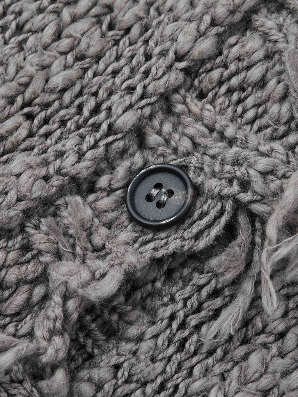 Distressed Open-Knit Oversized Cardigan Charcoal Gray