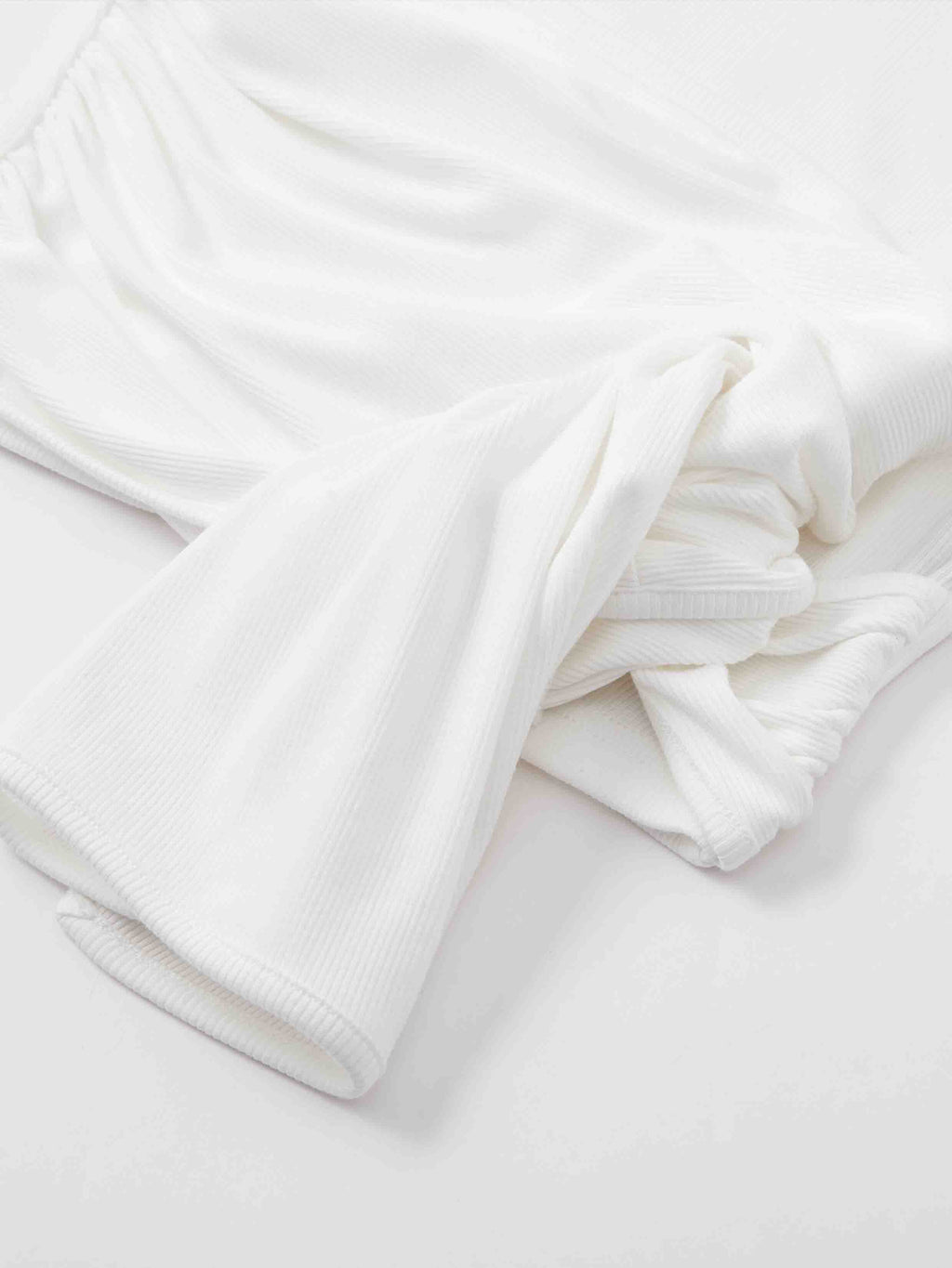 Ruched Tie Off-Shoulder Top White