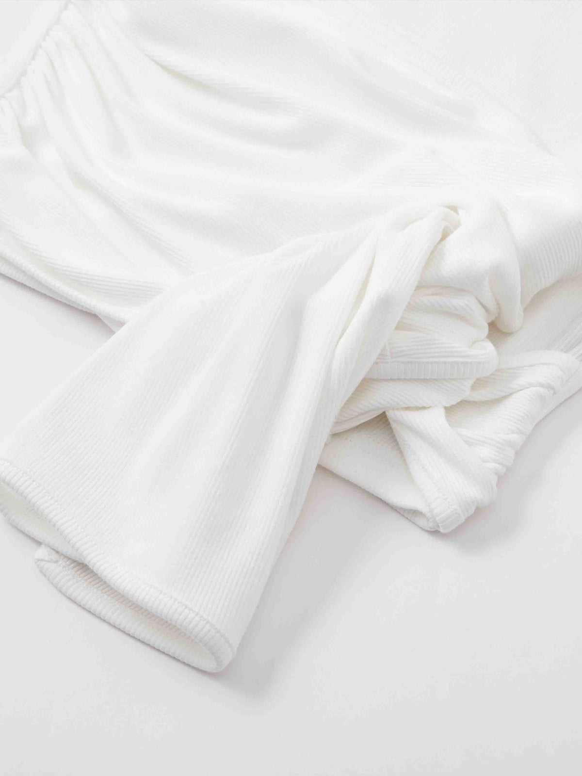 Ruched Tie Off-Shoulder Top White