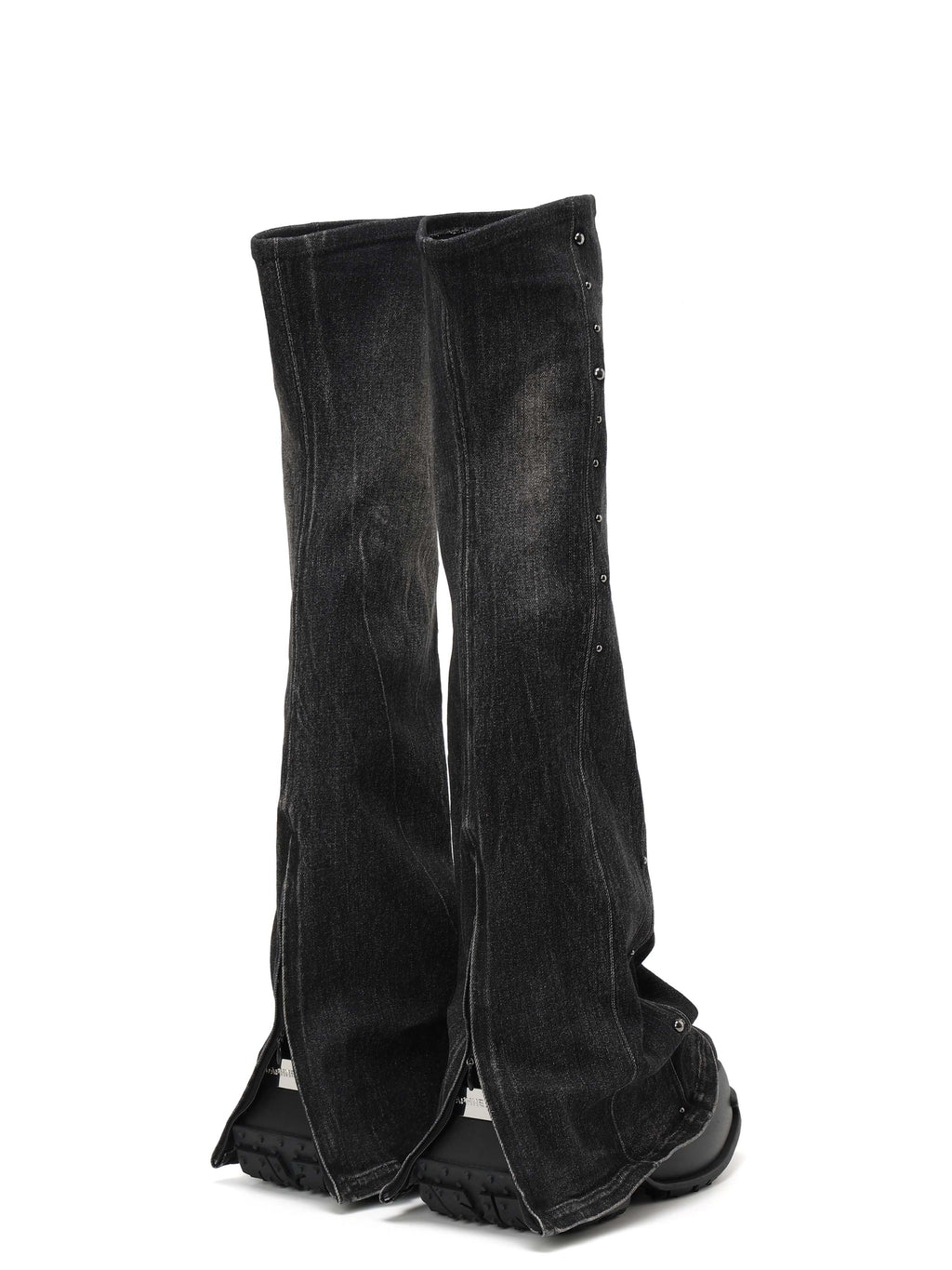 CALLIOPE Studded Platform Gaiter OTK Boots Black Denim