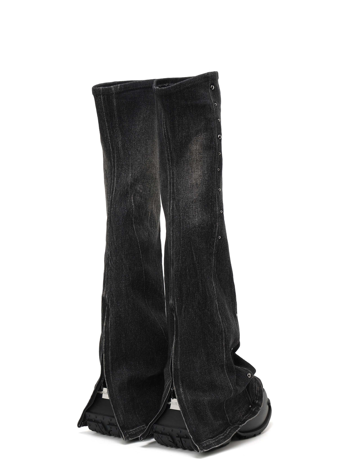 CALLIOPE Studded Platform Gaiter OTK Boots Black Denim