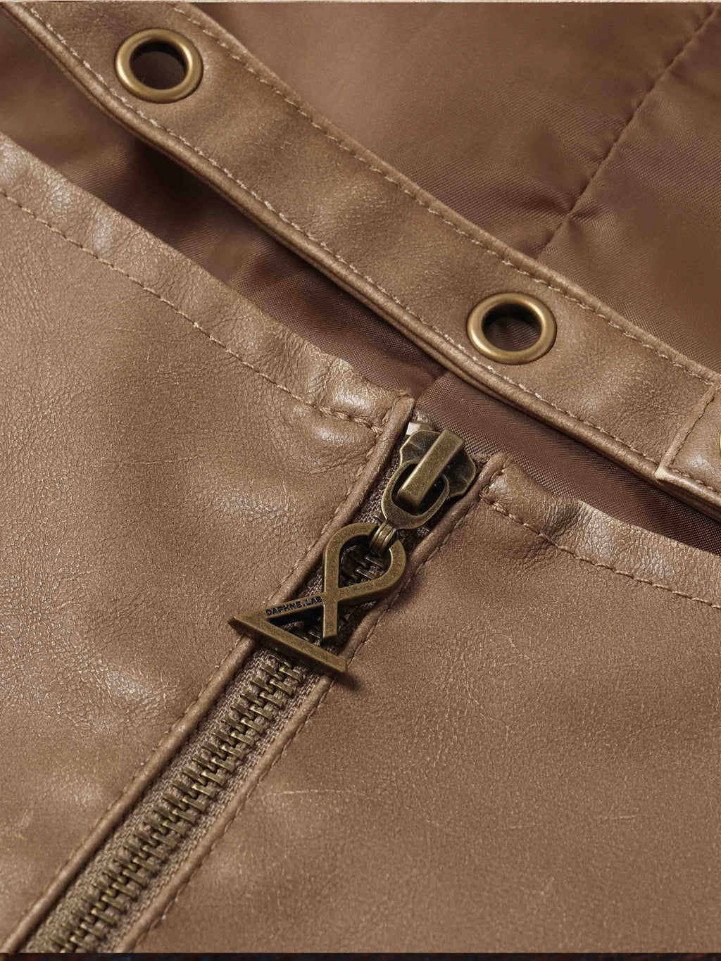 Washed Moto Halter Top Khaki Brown