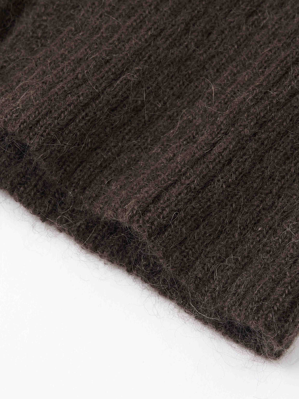 Mohair Cutout V-Neck Knit Cardigan Espresso Brown