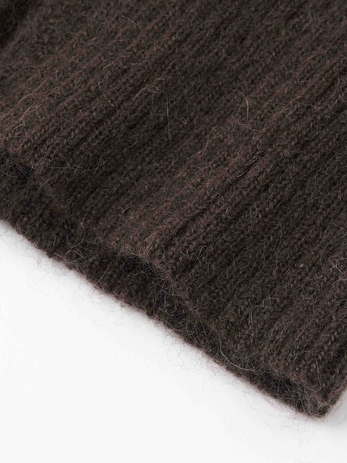 Mohair Cutout V-Neck Knit Cardigan Espresso Brown