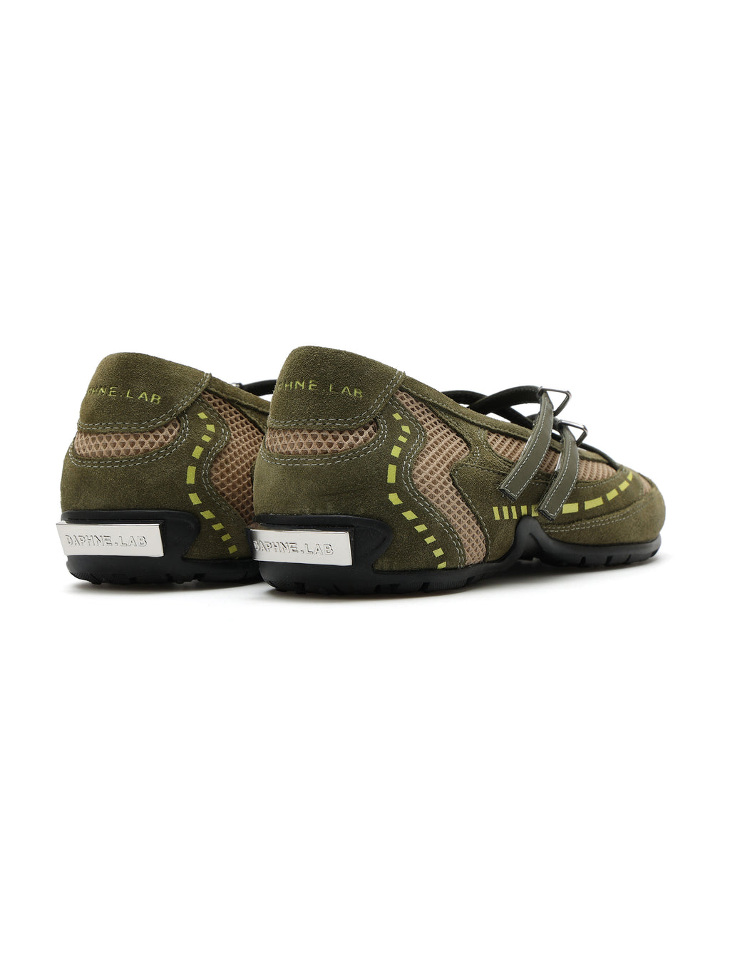 PHEME Cross-Strap Ballet-Spangenschuhe Olivgrün