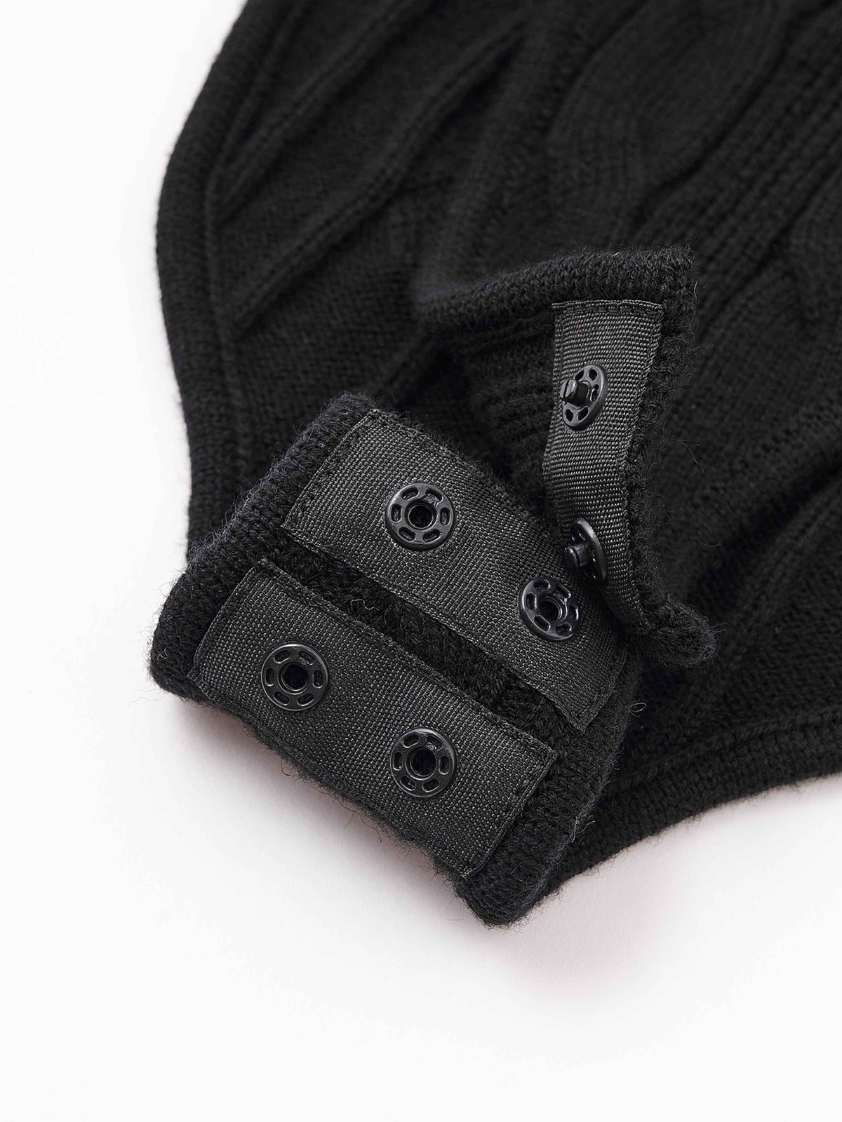 Cable Knit Zip-Up Bodysuit Black