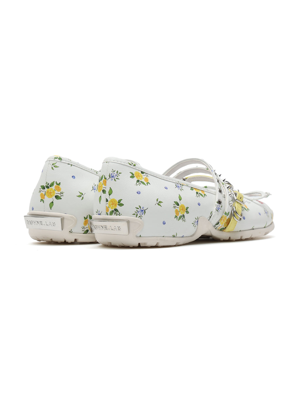 ANTHEA Multi-Strap Mary Jane Flats Floral White