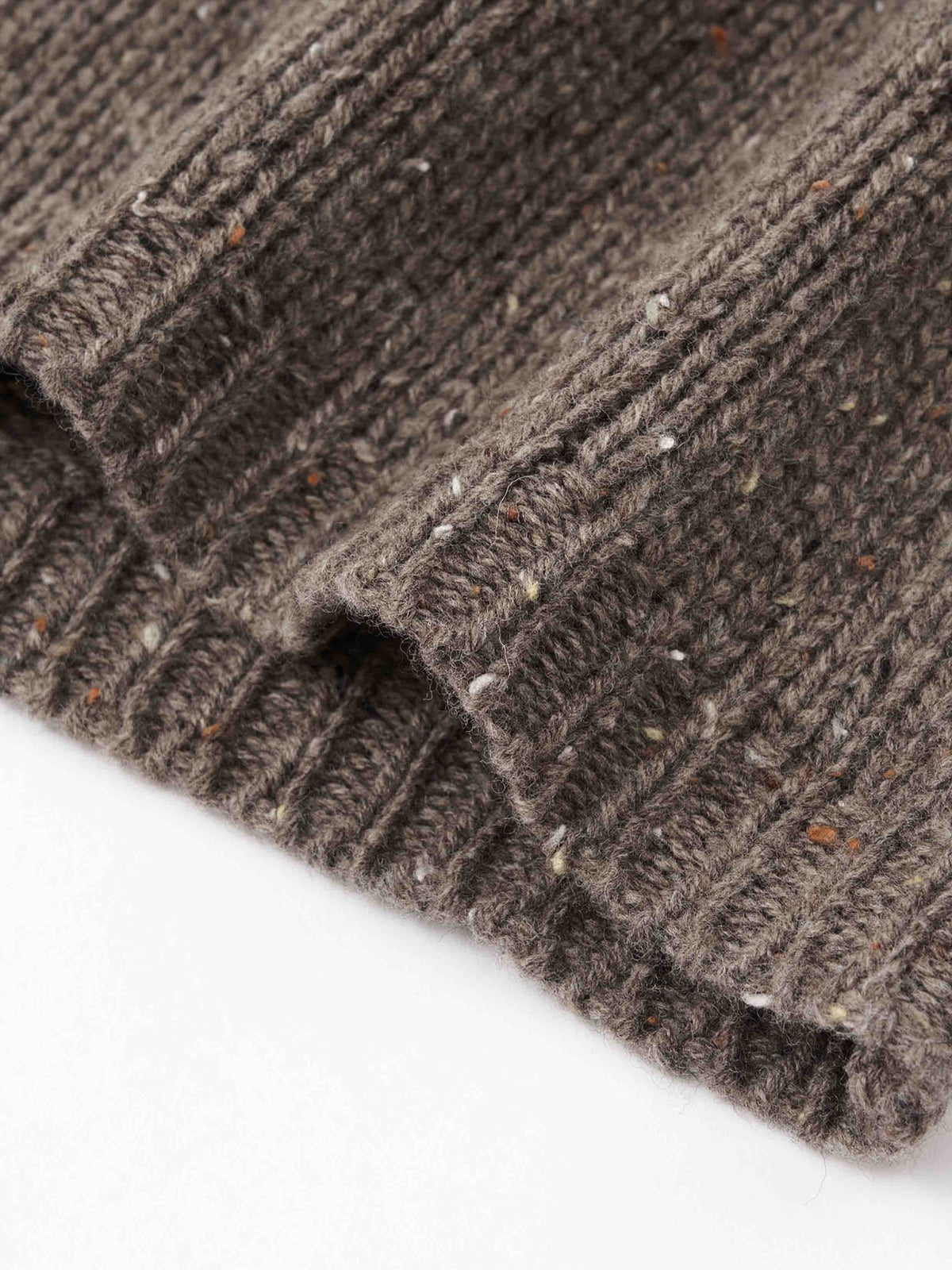 Speckled Knit Mini Skirt Taupe Brown
