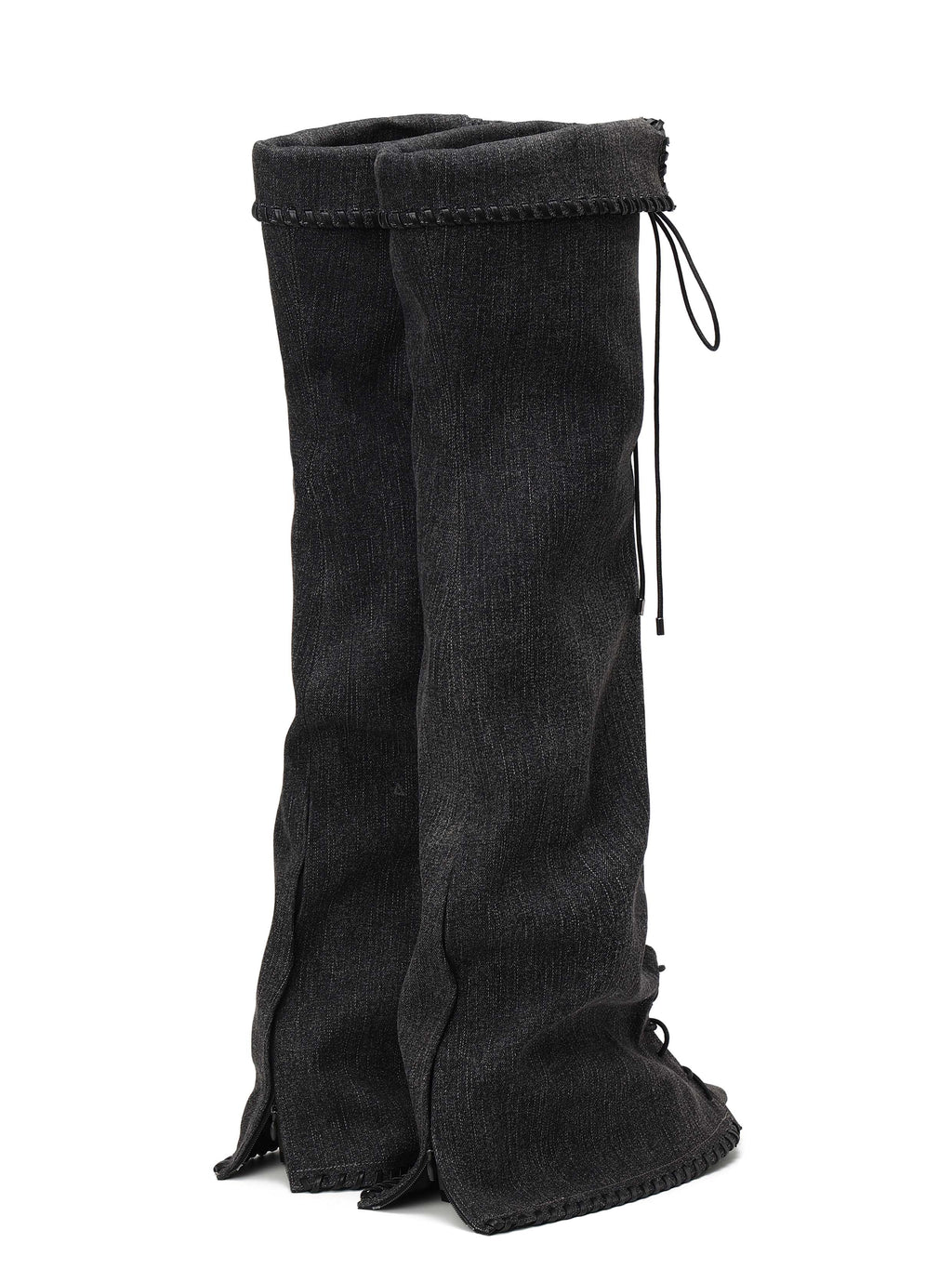 PHAEDRA Lace-Up Gaiter OTK Boots Black Denim