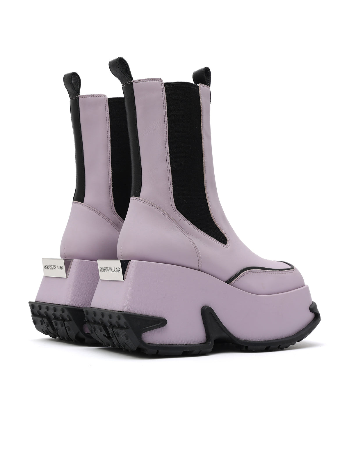 MELINOE Sculpted Platform Chelsea Boots Lilac