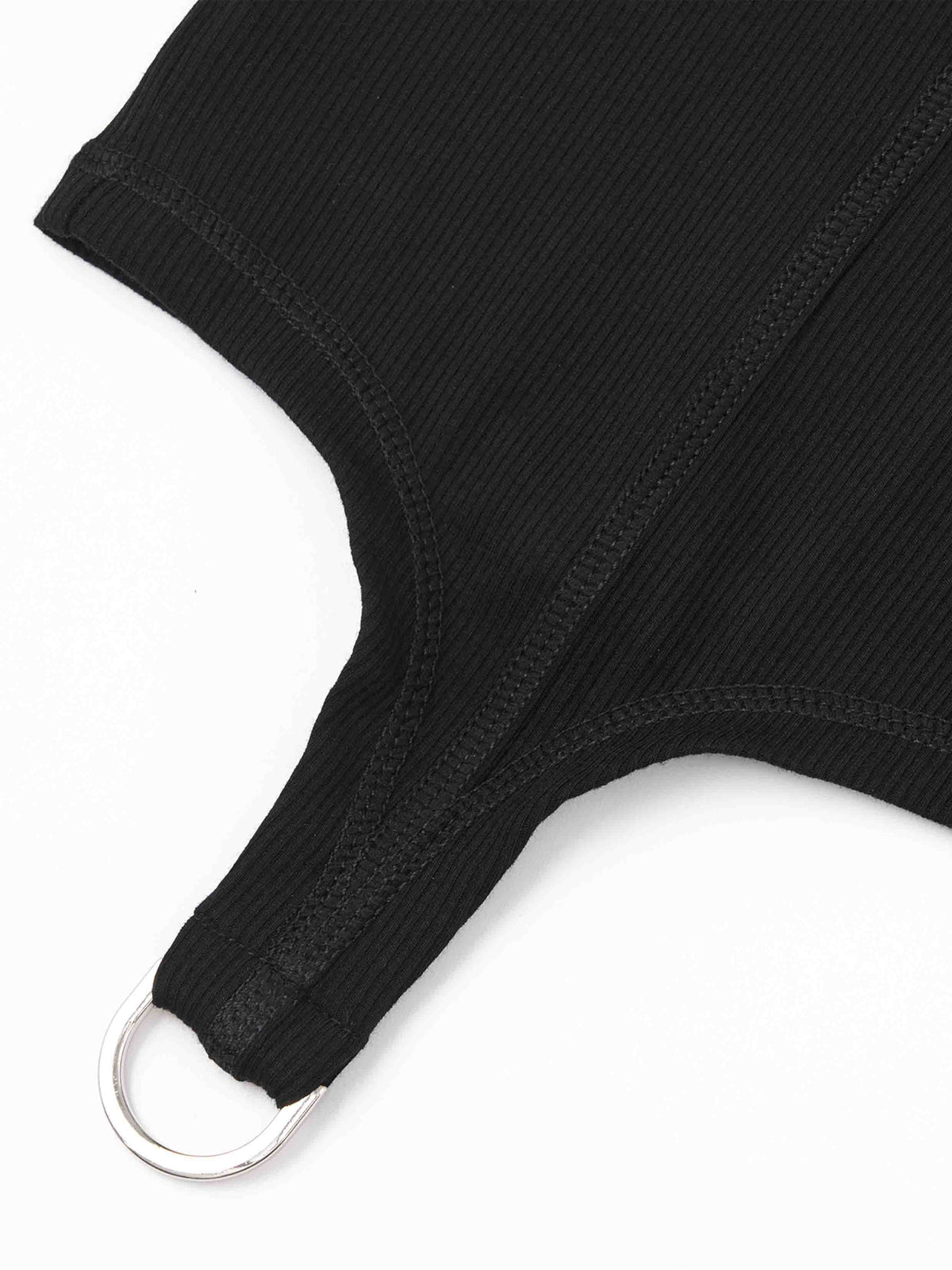 Ring-Detail Fitted Mini Dress Black