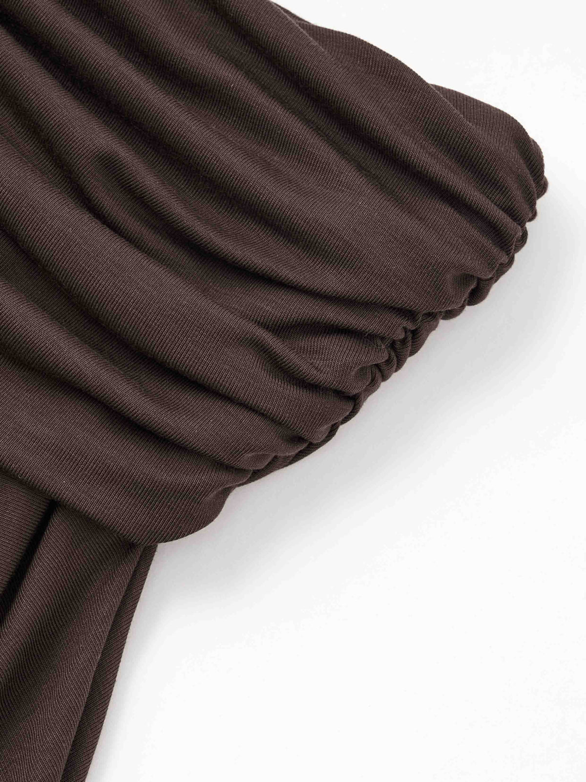 Ruched Asymmetric Midi Skirt Espresso Brown