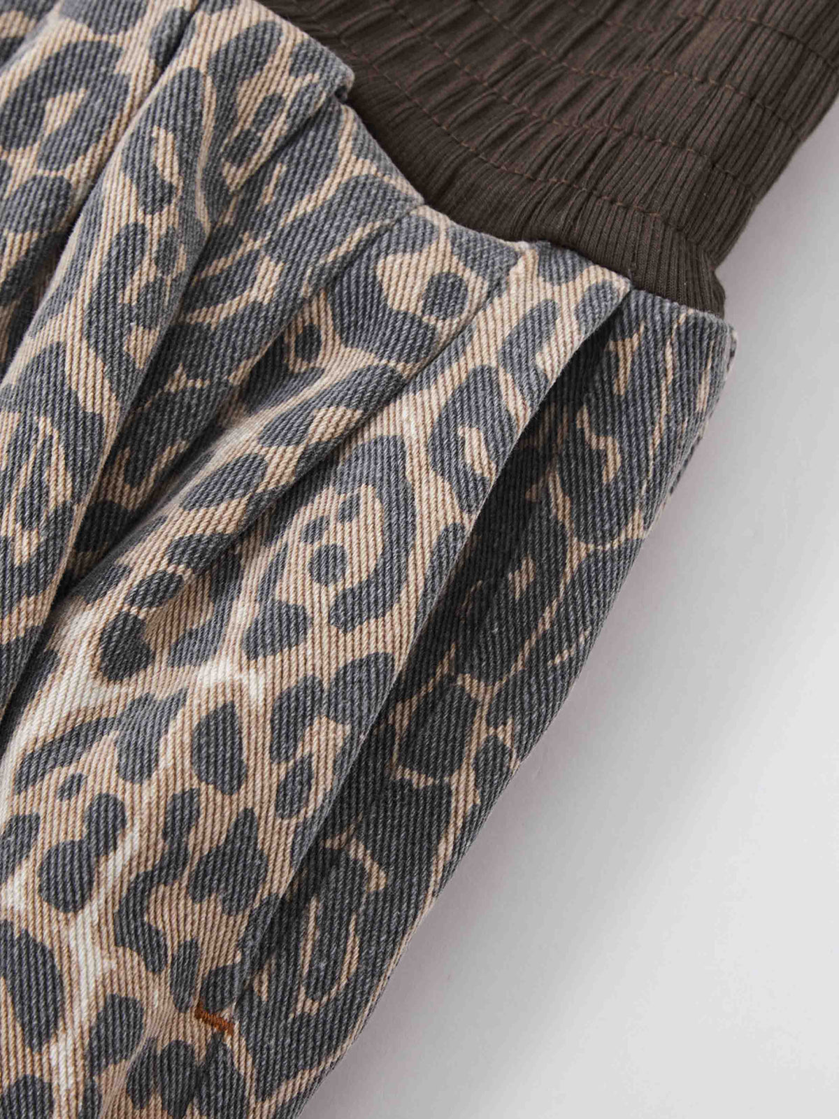 Leopard Gathered Mini Skirt