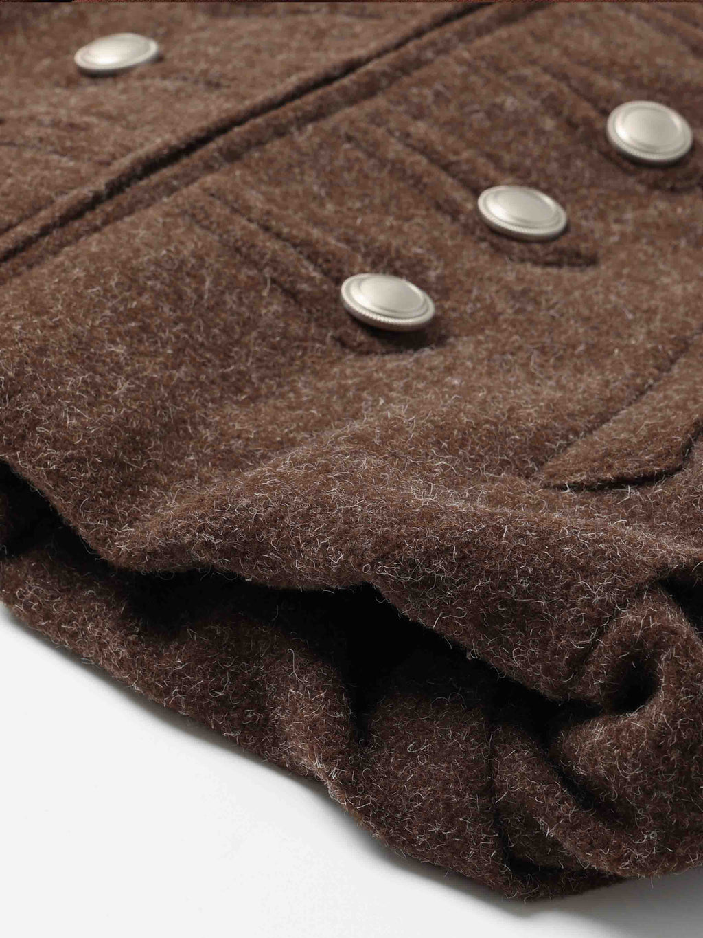 High-Neck Military Cropped Jacket Chocolate Brown
