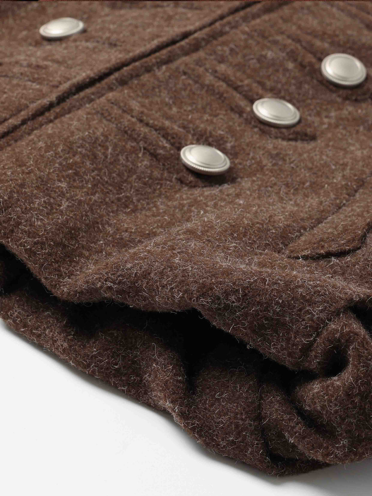 High-Neck Military Cropped Jacket Chocolate Brown
