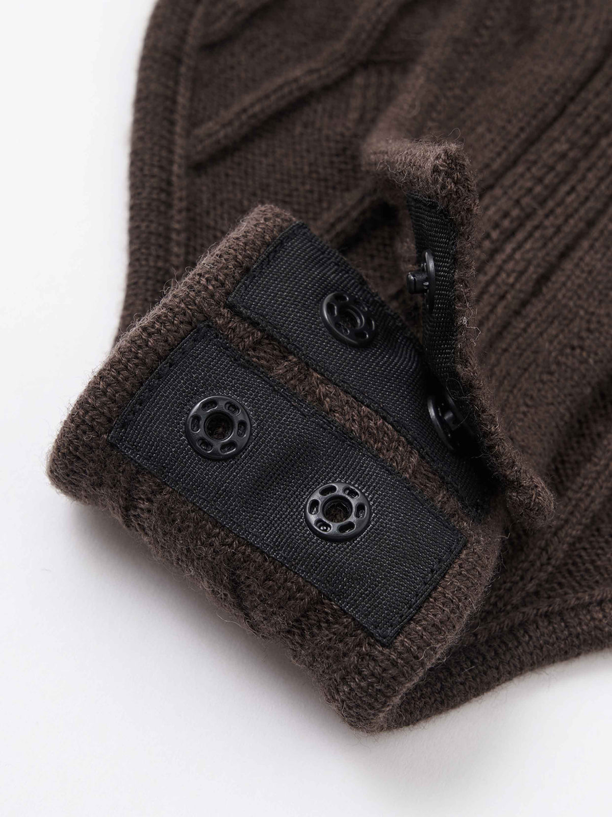 Cable Knit Zip-Up Bodysuit Espresso Brown