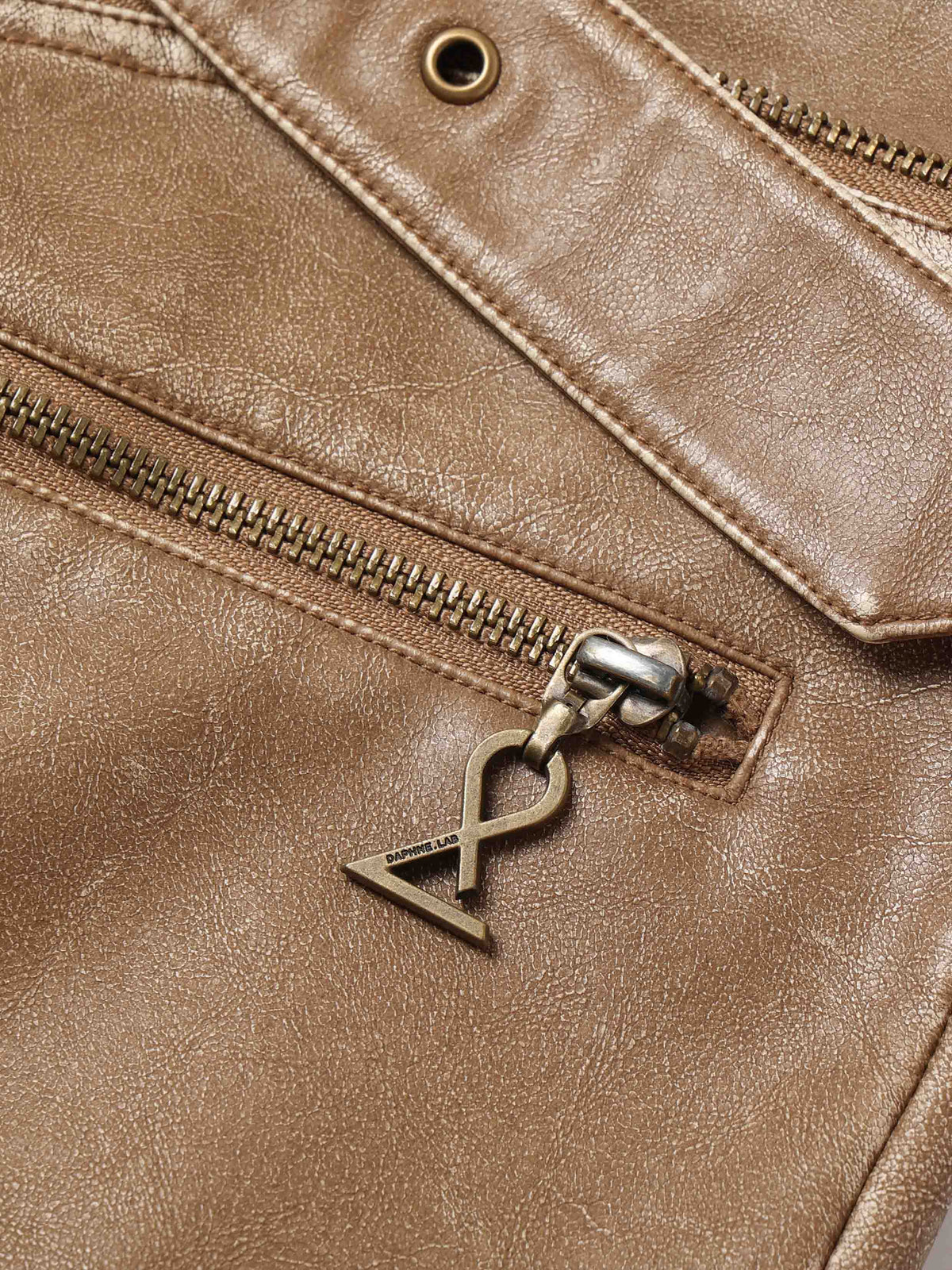 Distressed Biker Buckle Mini Skirt Khaki