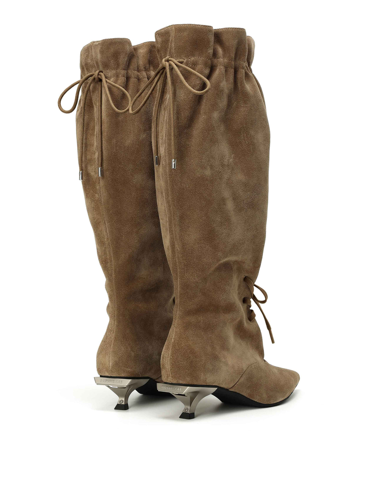 IANTHE Drawstring Knee-High Boots Khaki Brown