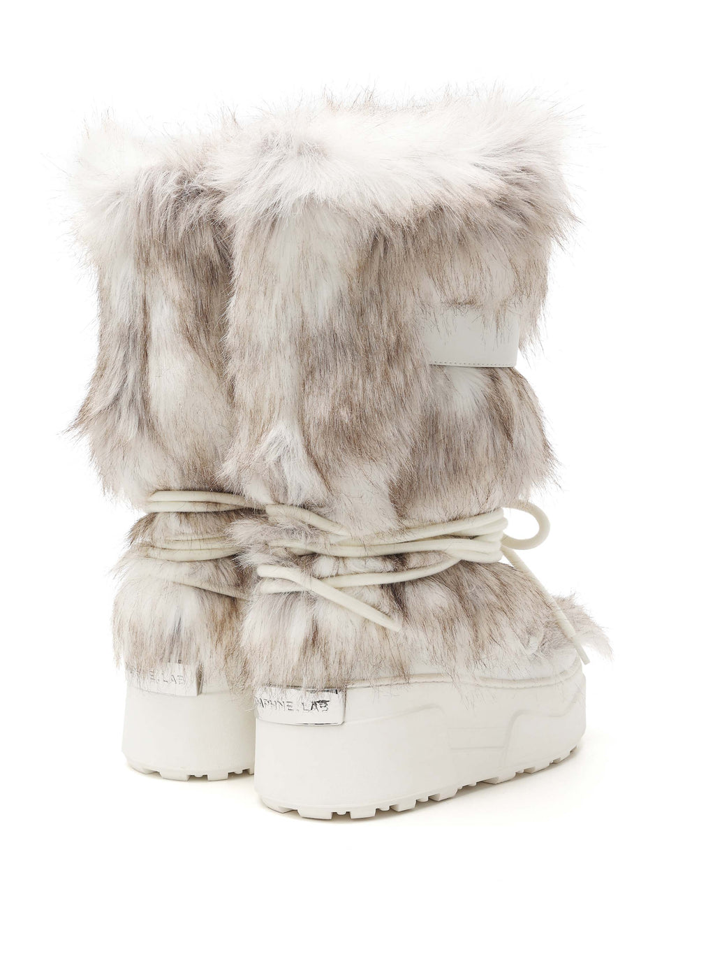 KHIONE Fur Platform High Ankle Boots White