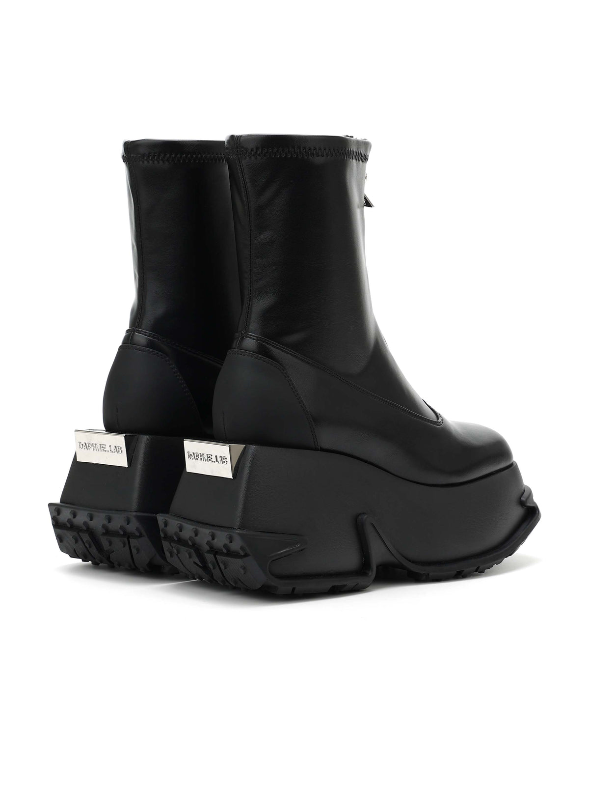 DEIMOS Sculpted Platform Ankle Boots Black
