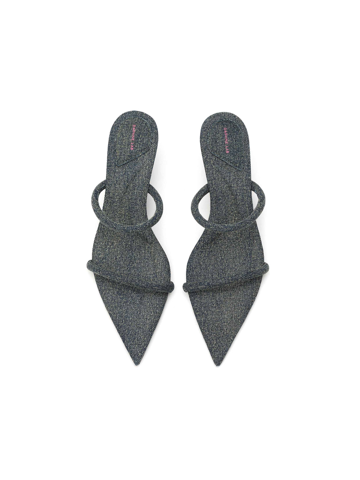 HEMERA 3D-Printed Heel Strappy Sandals Blue Denim